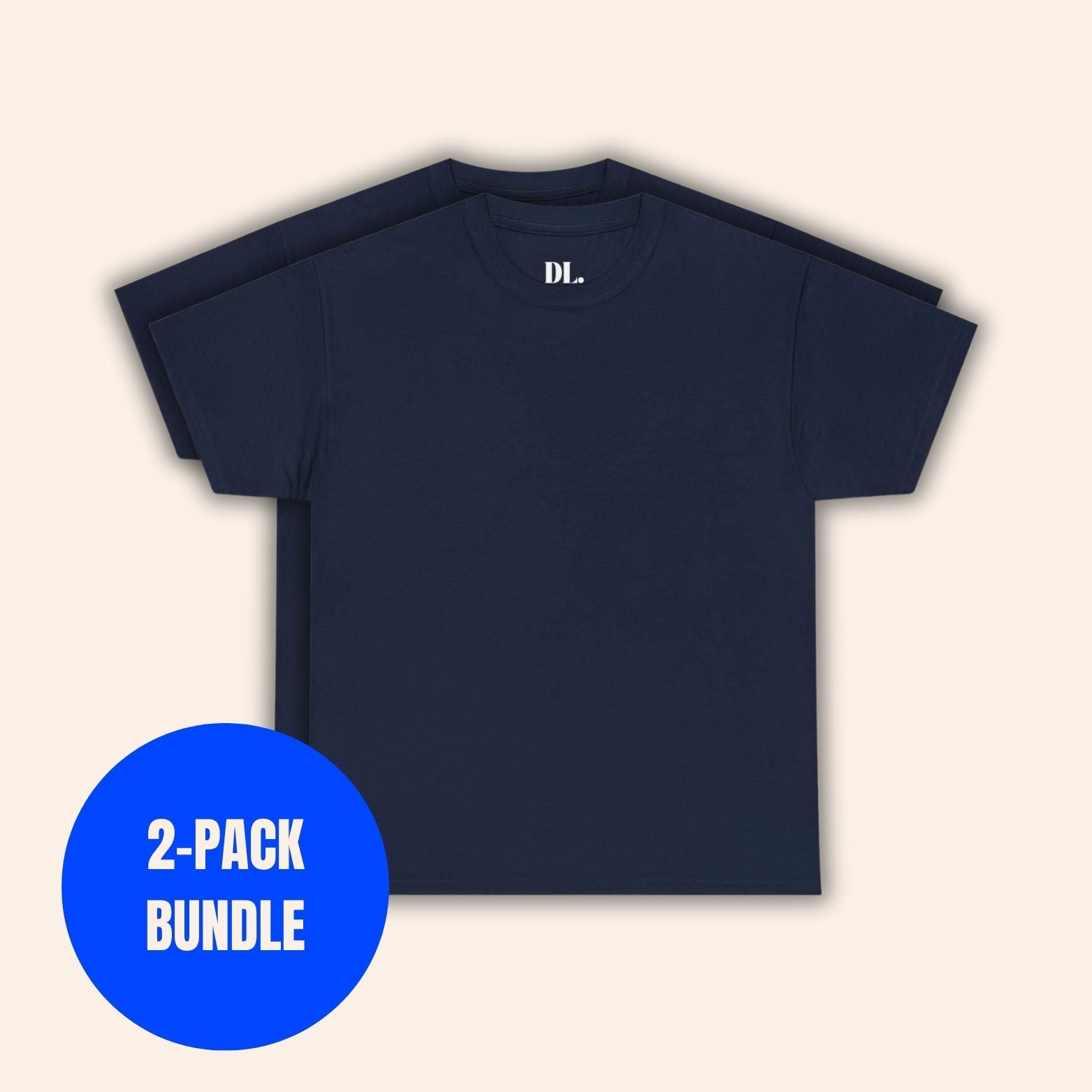 2-PACK BUNDLE BASIC COTTON TEE NAVY