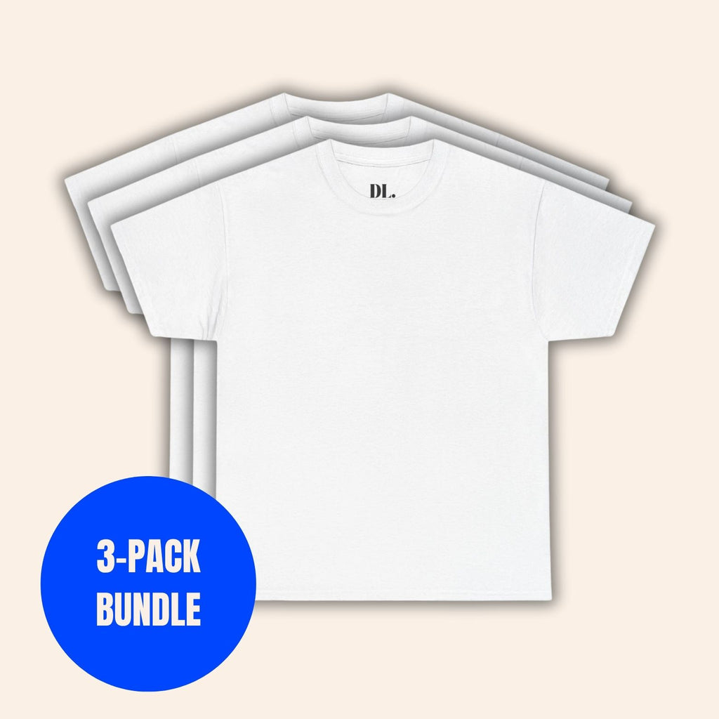 3-PACK BUNDLE BASIC COTTON TEE WHITE