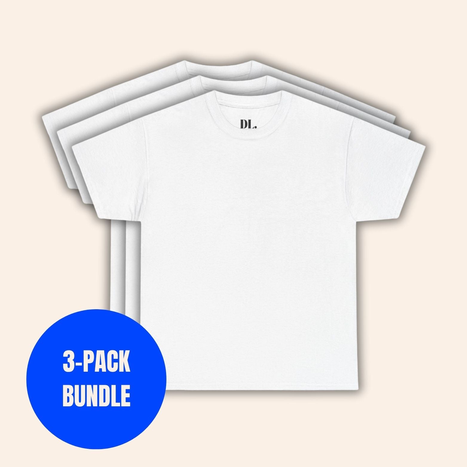 3-PACK BUNDLE BASIC COTTON TEE WHITE