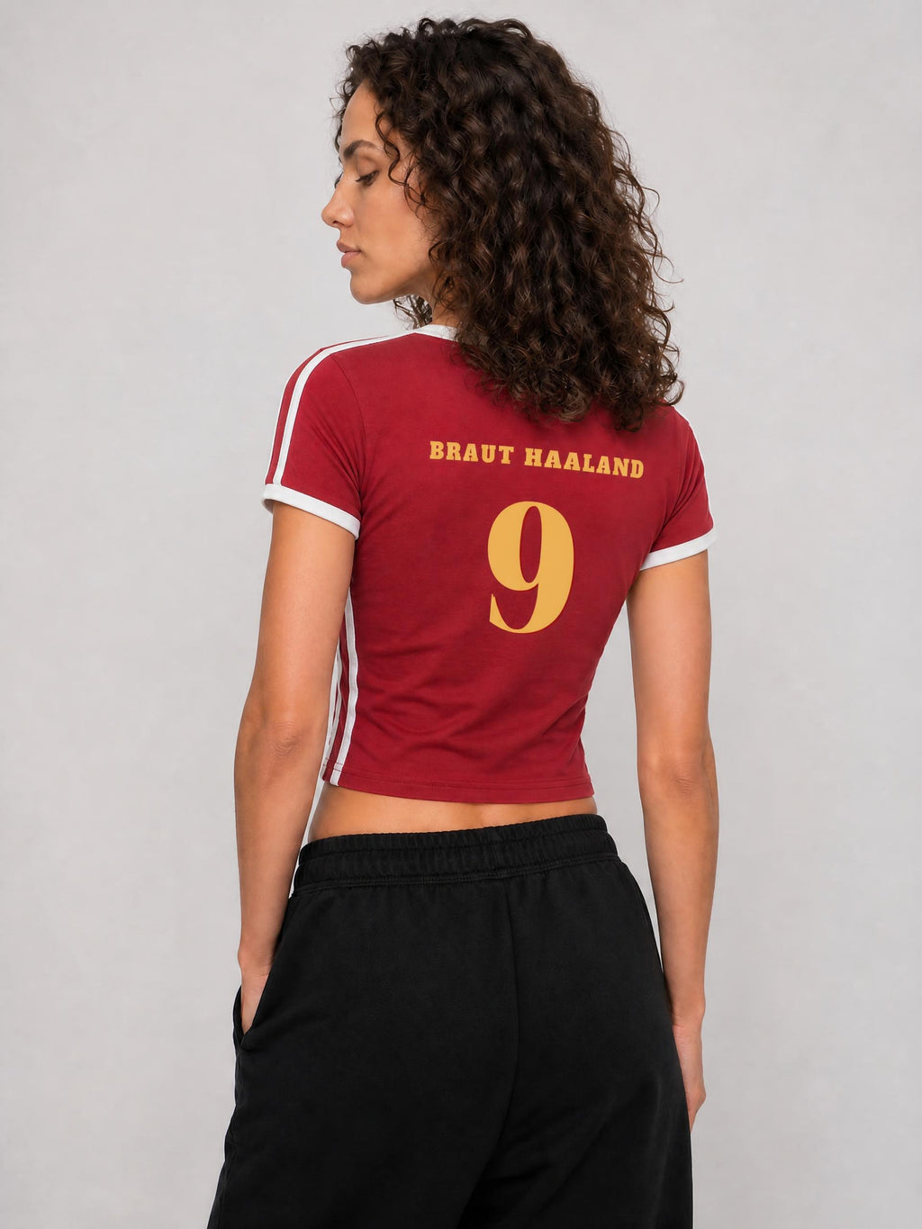 WOMEN'S RETRO CROPPED T-SHIRT - WORLD CUP NORWAY BRAUT HAALAND