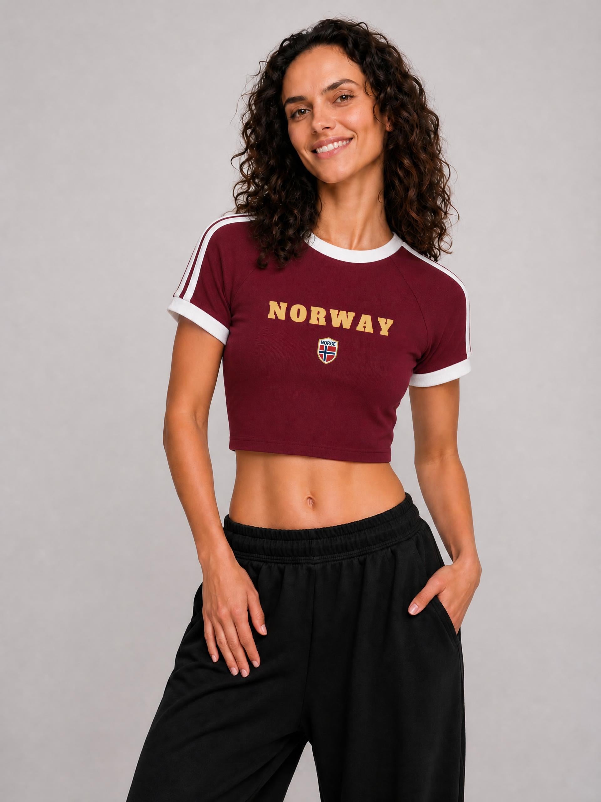 WOMEN'S CROP T-SHIRT WORLD CUP - NORWAY