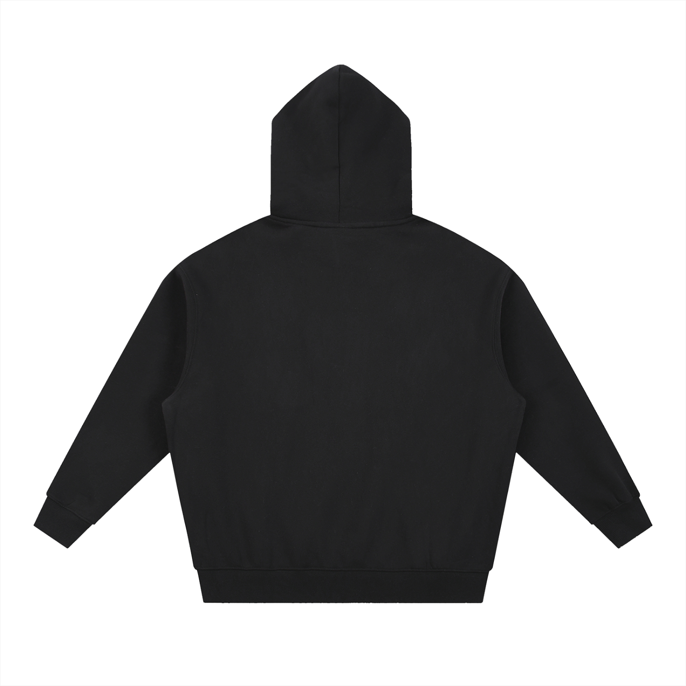 BASIC ESSENTIAL OVERSIZED BOXY FIT FLEECE HOODIE BLACK