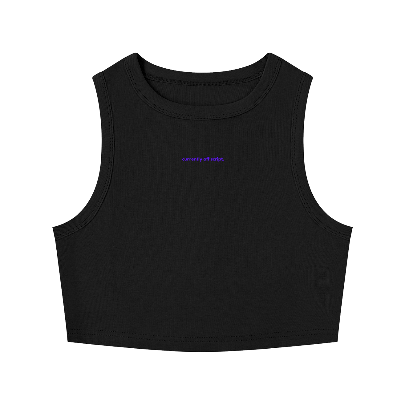 MAIN CHARACTER TIGHT CREWNECK CROP TANK TOP - CURRENTLY OFF SCRIPT