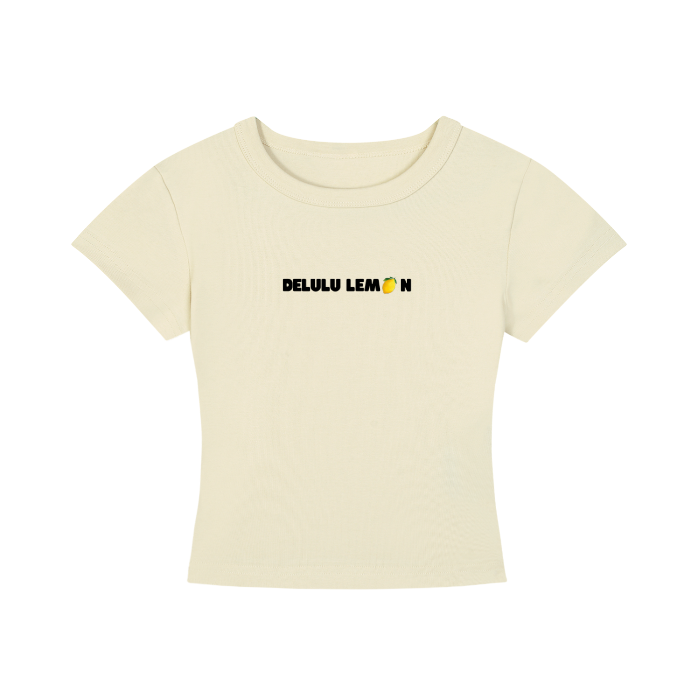 WOMEN`S CROPPED T-SHIRT - DELULU LEMON