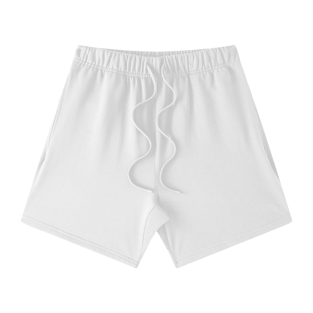 UNISEX EARTH TONE LOOSE FIT COTTON SHORTS WHITE