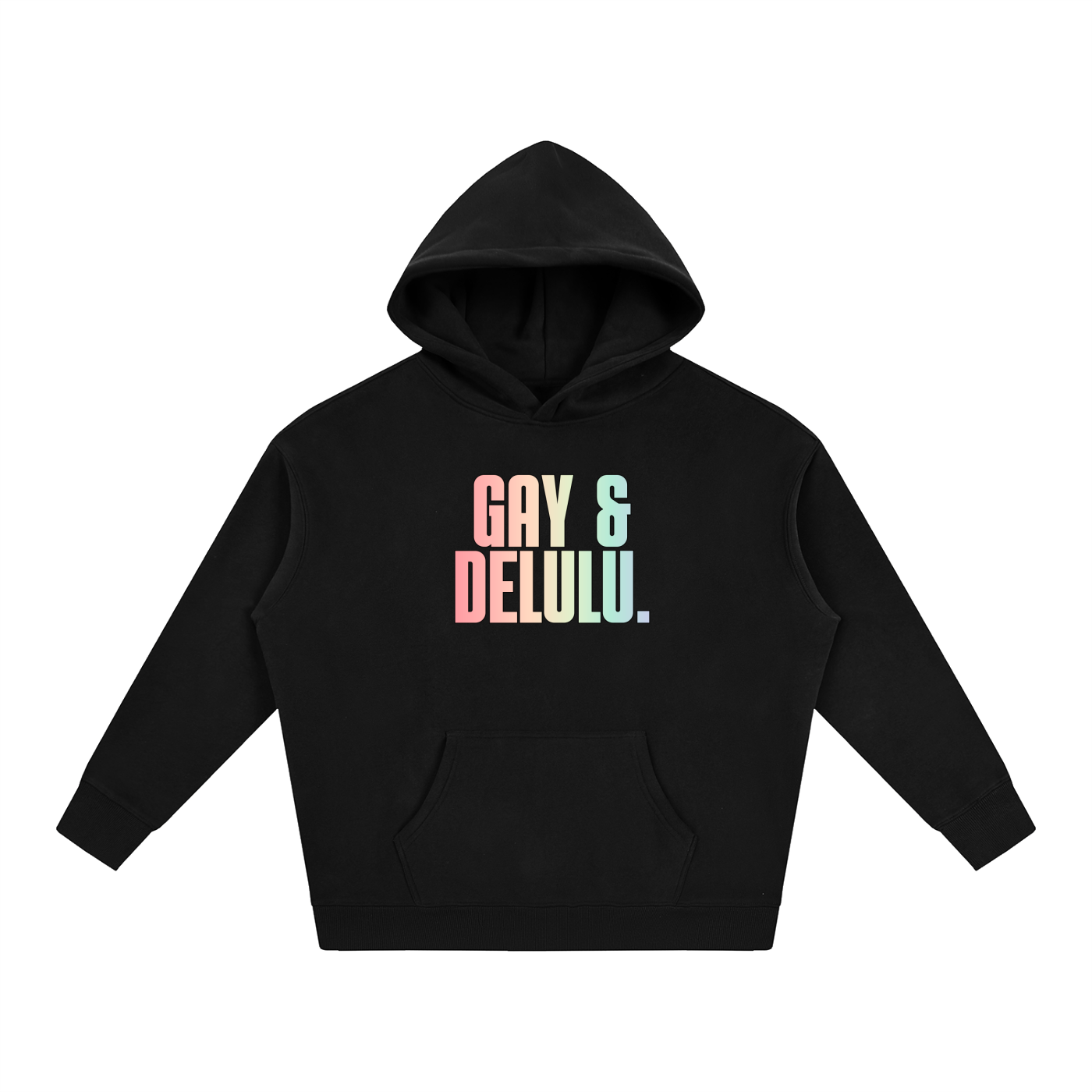 PRIDE OVERSIZED PREMIUM FLEECED HOODIE - GAY & DELULU