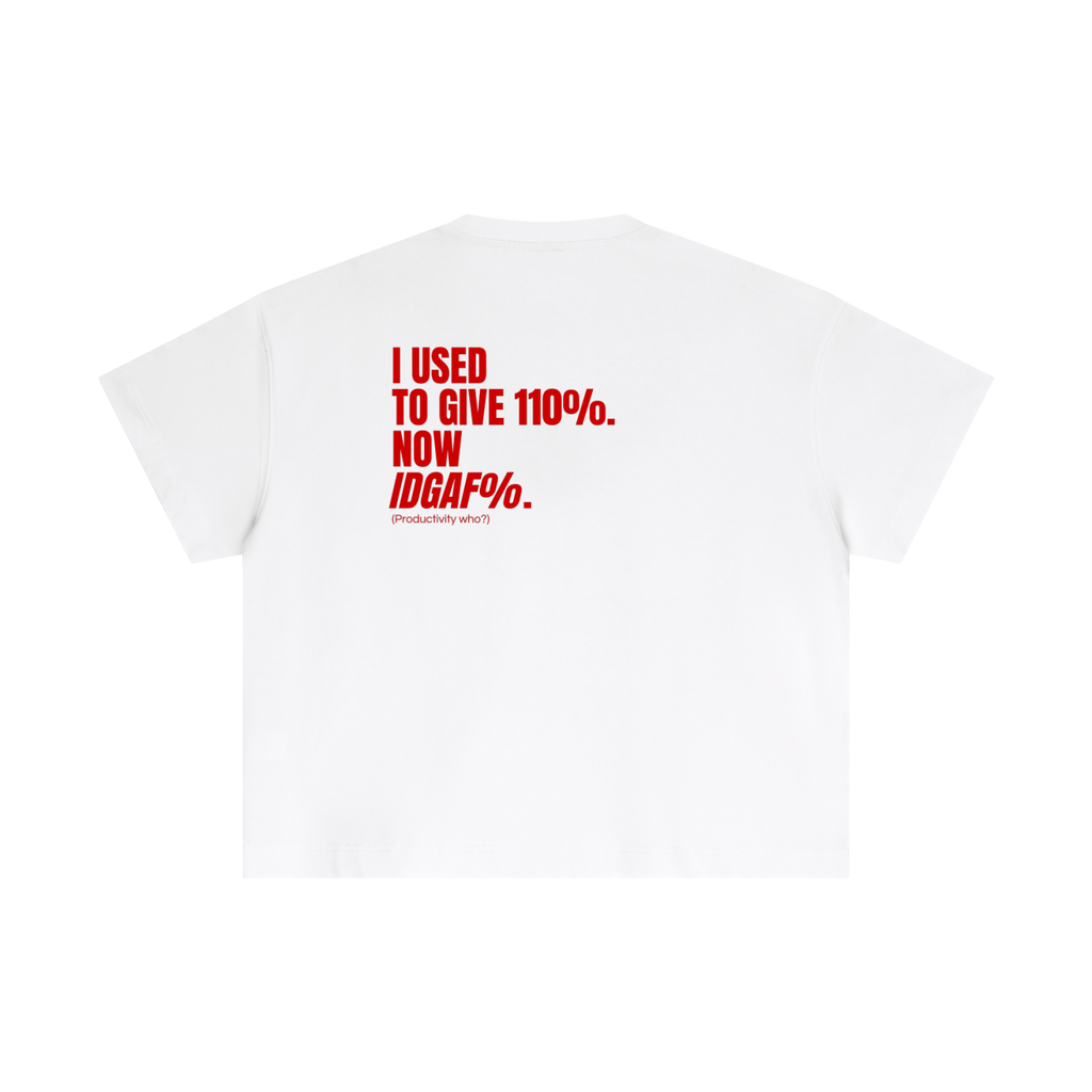 QUITTERS CLUB ESSENTIAL COTTON BOXY T-SHIRT - IDGAF%