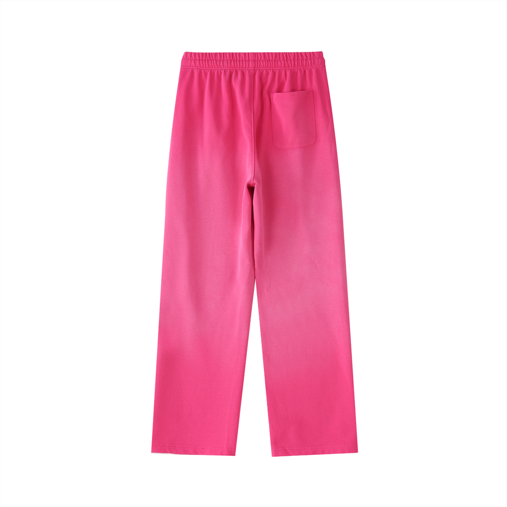 BASIC VINTAGE WASHED GRADIENT STRAIGHT-LEG SWEATPANTS ROSE PINK