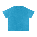 BASIC SNOW WASHED OVERSIZED COTTON T-SHIRT LAKE BLUE