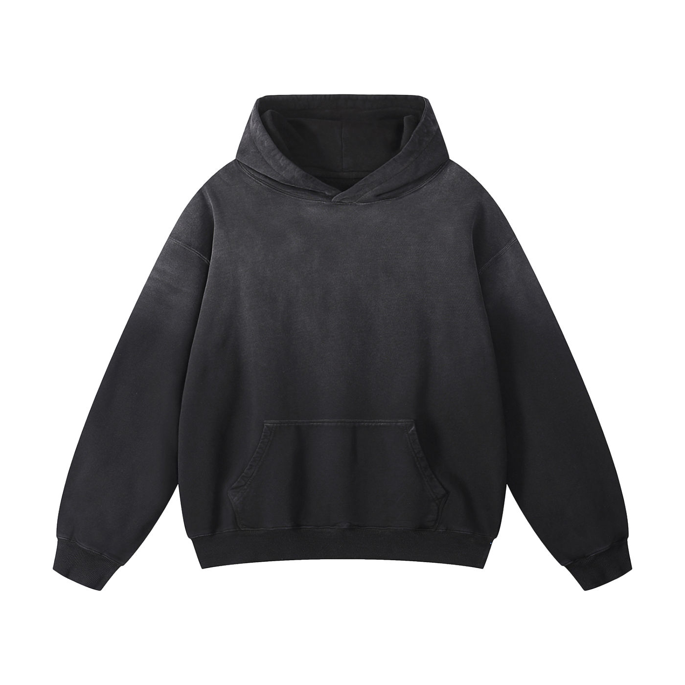 PREMIUM UNISEX BASIC SUNFADE HEAVYWEIGHT OVERSIZED HOODIE BLACK