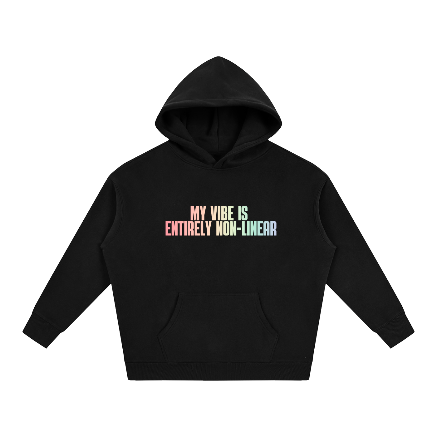 PRIDE OVERSIZED PREMIUM FLEECED HOODIE - MY VIBE IS ENTIRELY NON-BINARY
