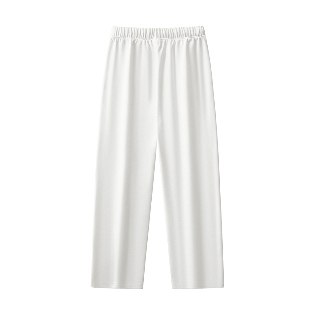 BASIC ESSENTIAL HEAVYWEIGHT STRAIGHT-LEG SWEATPANTS WHITE