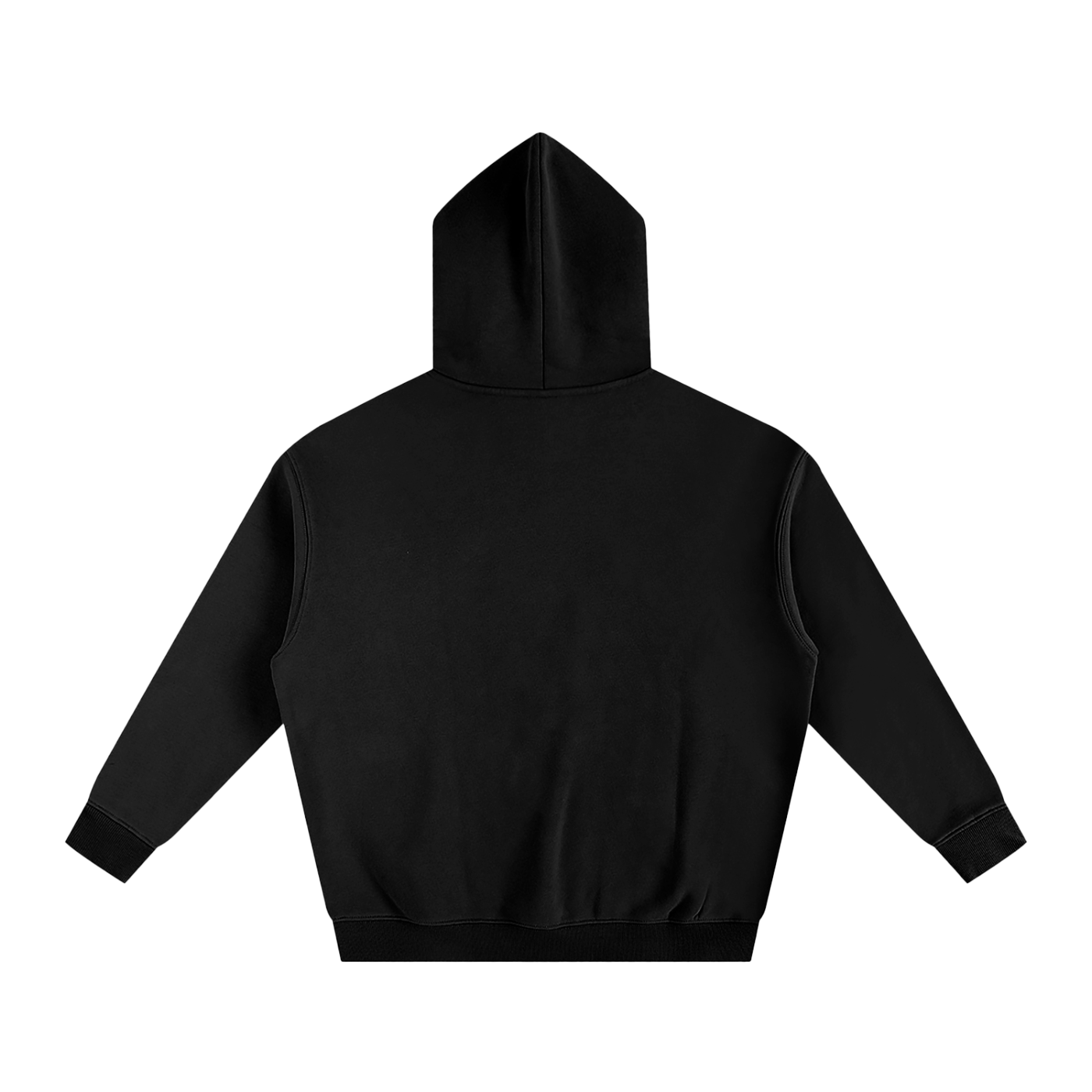 BASIC OVERSIZED FLEECED HOODIE BLACK