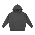 BASIC ESSENTIAL OVERSIZED BOXY FIT FLEECE HOODIE DARK GREY