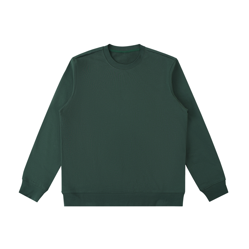BASIC ESSENTIAL HEAVYWEIGHT CREWNECK  SWEATSHIRT VINTAGE GREEN