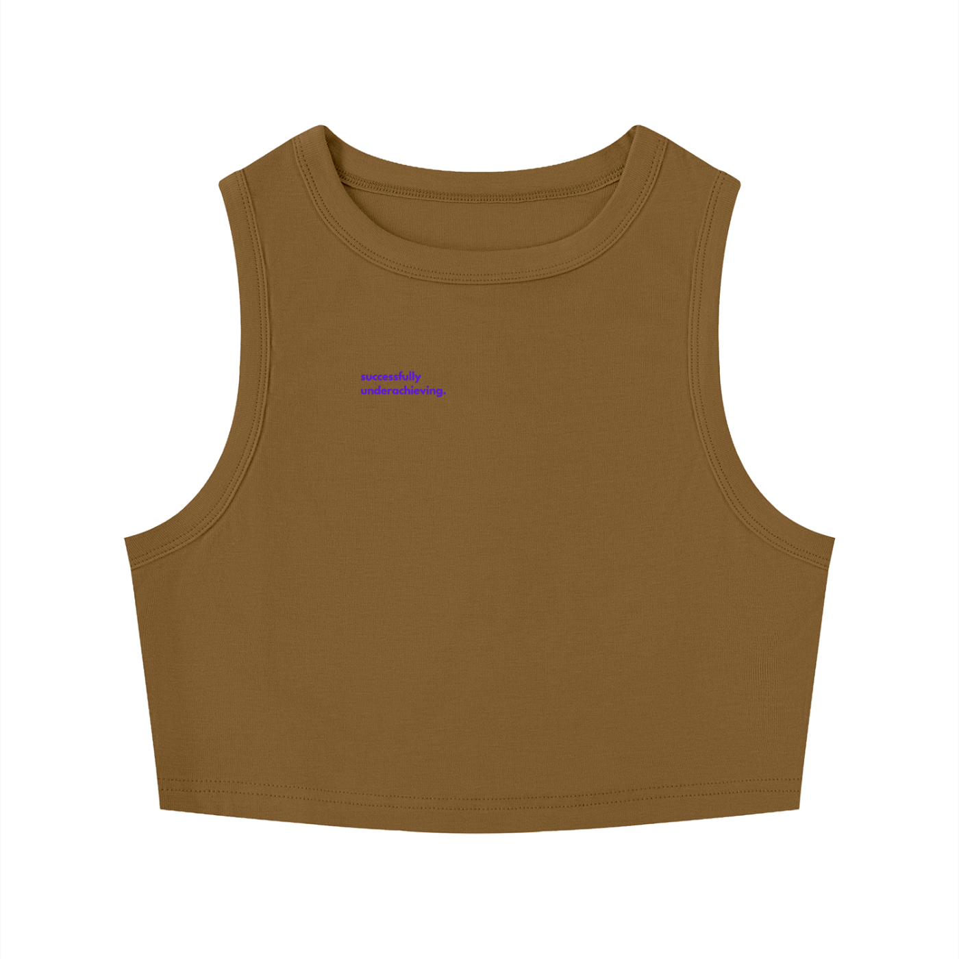 MAIN CHARACTER TIGHT CREWNECK CROP TANK TOP -  SUCCESSFULLY UNDERACHIEVING