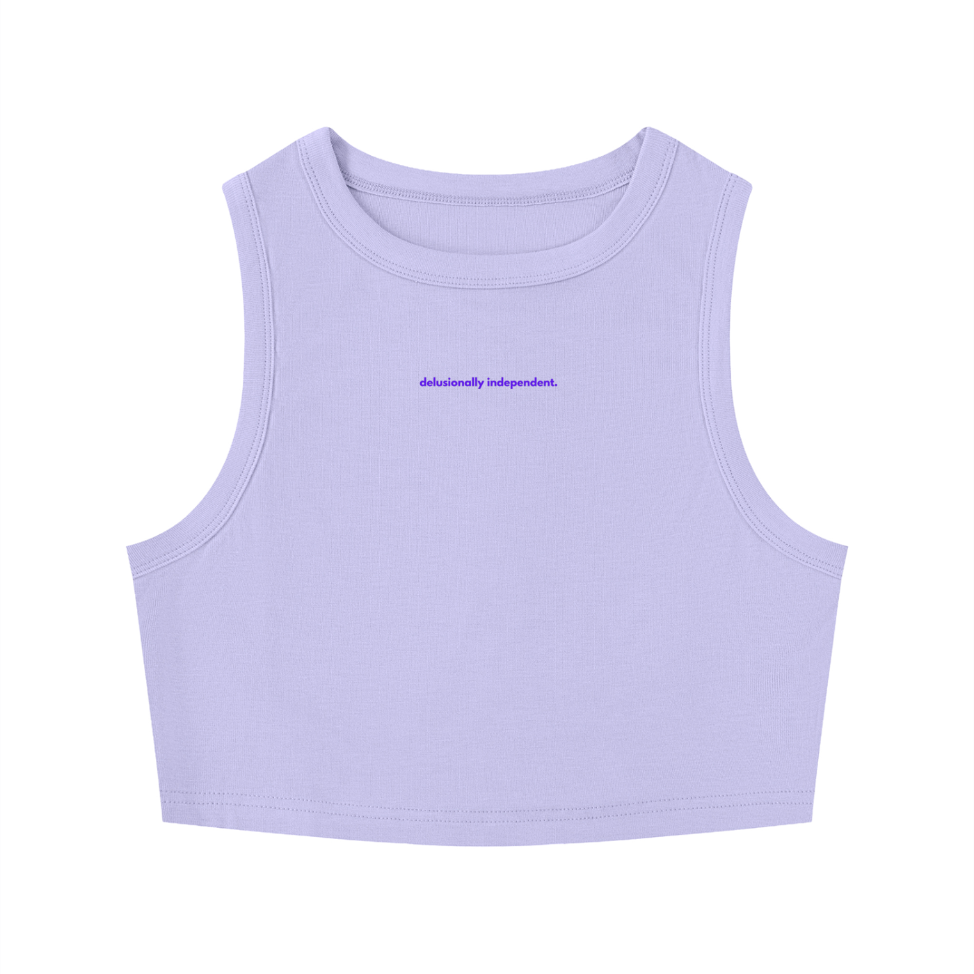 MAIN CHARACTER TIGHT CREWNECK CROP TANK TOP -  DELUSIONALLY INDEPENDENT