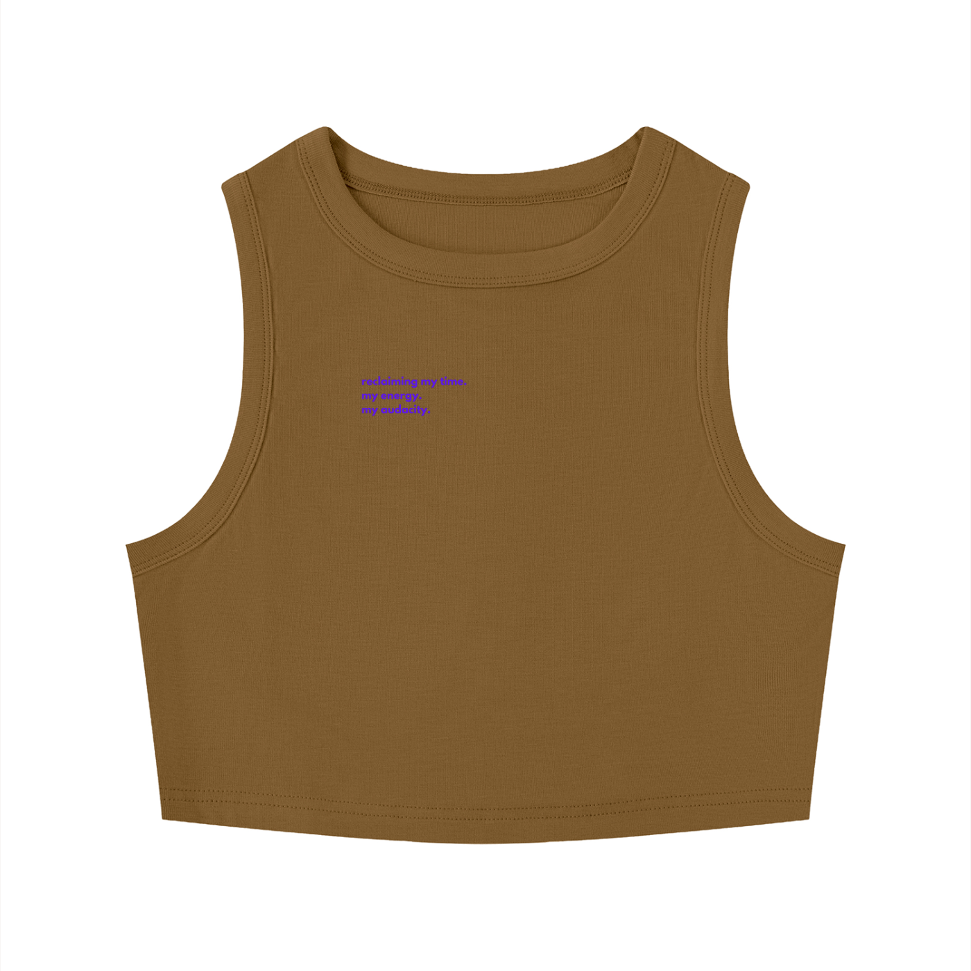 MAIN CHARACTER TIGHT CREWNECK CROP TANK TOP -  RECLAIMING MY TIME