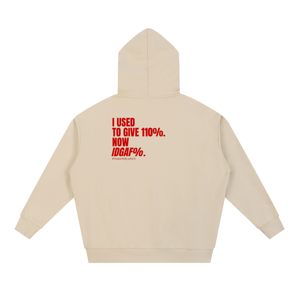 QUITTERS CLUB ESSENTIAL HEAVYWEIGHT HOODIE - IDGAF%