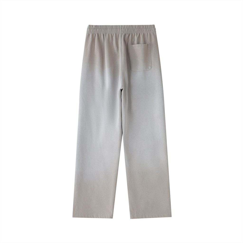 BASIC VINTAGE WASHED GRADIENT STRAIGHT-LEG SWEATPANTS LIGHT GREY