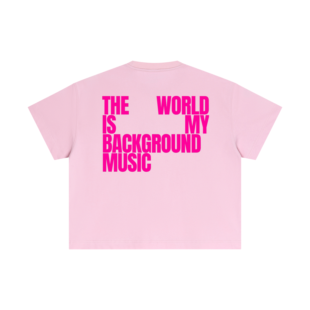 MAIN CHARACTER BOXY T-SHIRT - THE WORLD IS MY BACKGROUND MUSIC