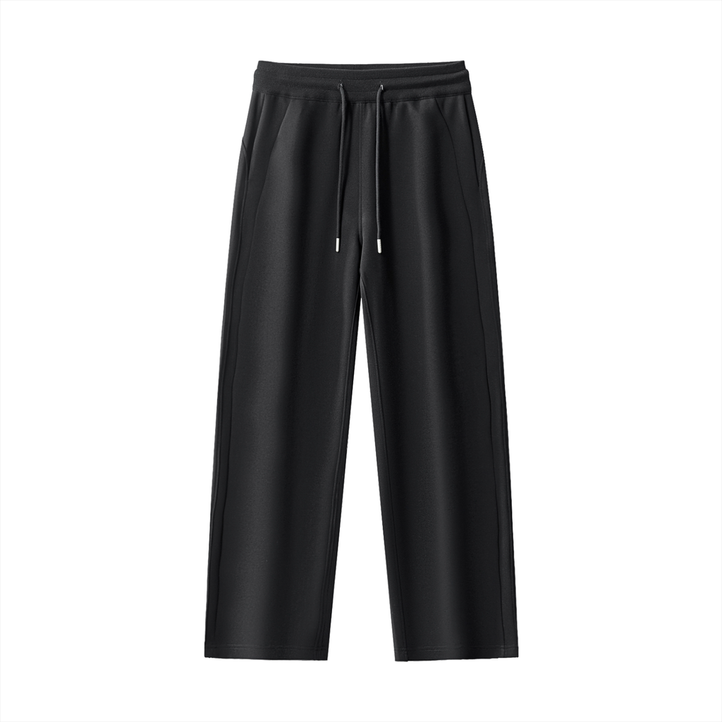 WOMAN ESSENTIAL STRAIGHT-LEG SWEATPANTS  - BLACK