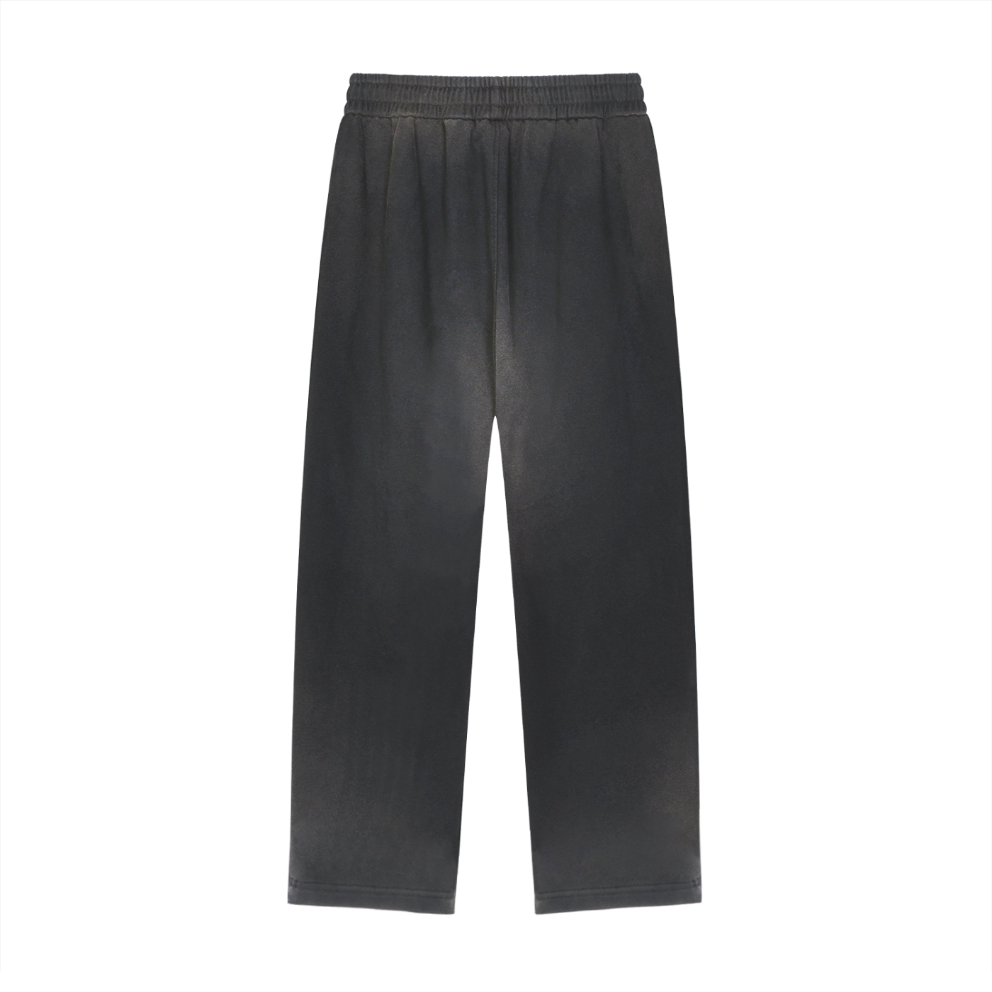 BASIC SUN FADE RAW EDGE STRAIGHT-LEG SWEATPANTS BLACK