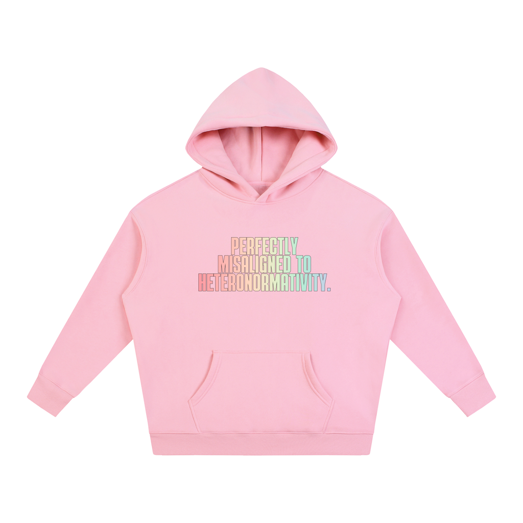 PRIDE OVERSIZED PREMIUM FLEECED HOODIE - PERFECTLY MISALIGNED TO HETERONORMATIVITY