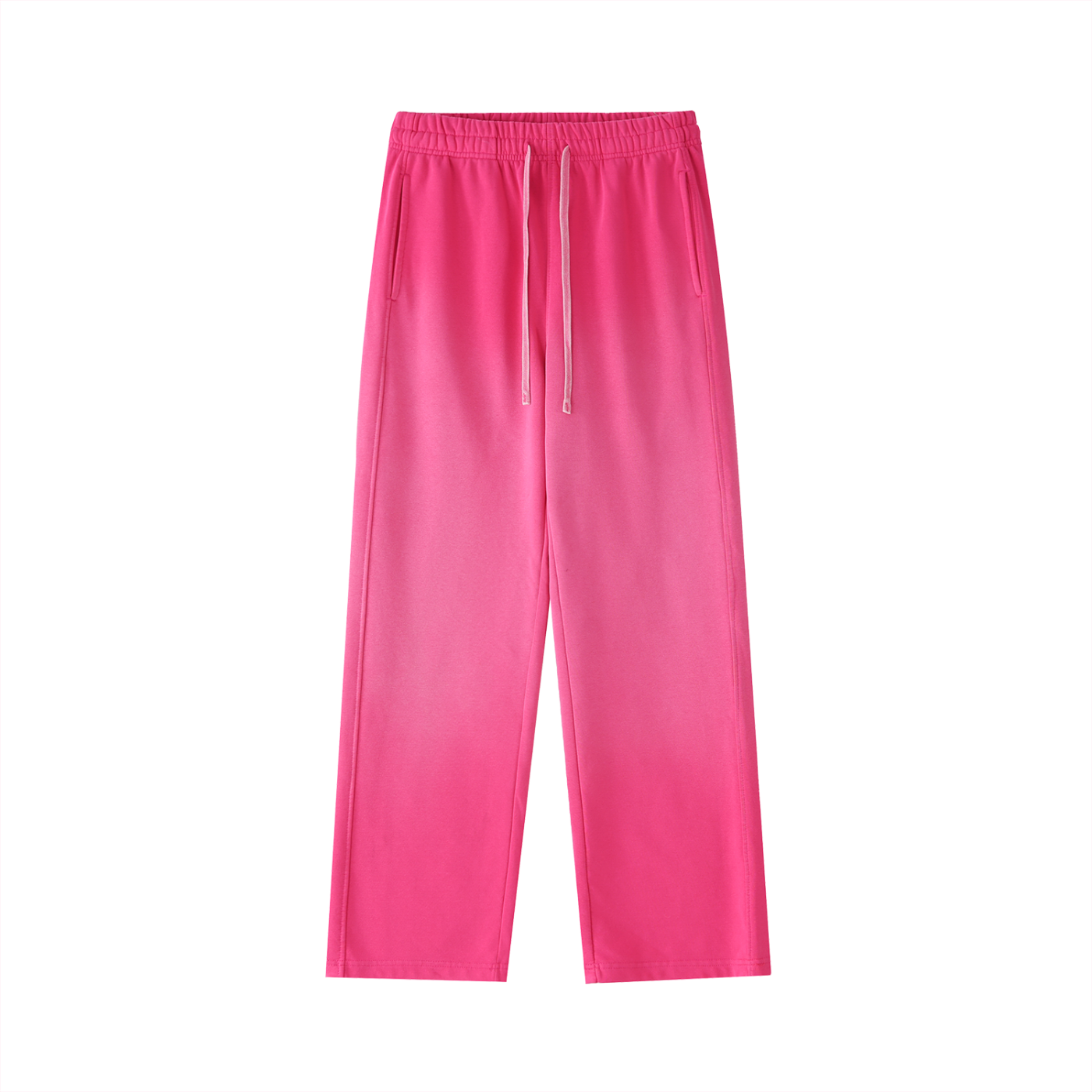 BASIC VINTAGE WASHED GRADIENT STRAIGHT-LEG SWEATPANTS ROSE PINK