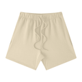 UNISEX EARTH TONE LOOSE FIT COTTON SHORTS MILK TEA