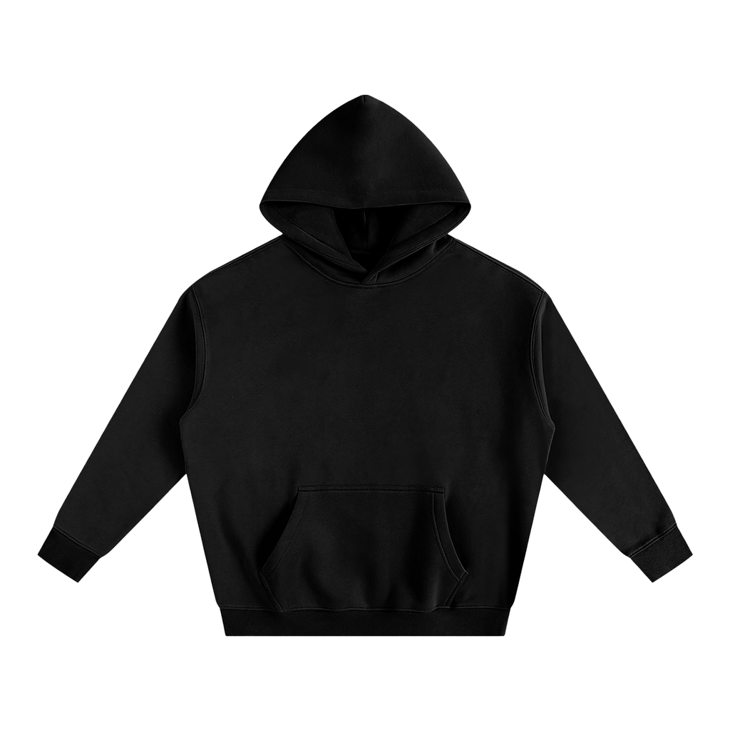 BASIC OVERSIZED FLEECED HOODIE BLACK