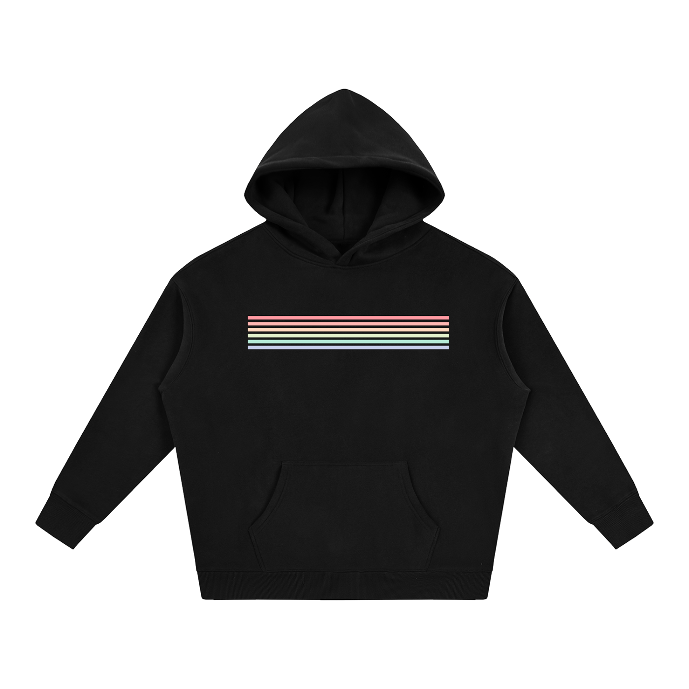PRIDE OVERSIZED PREMIUM FLEECED HOODIE - PASTEL RAINBOW