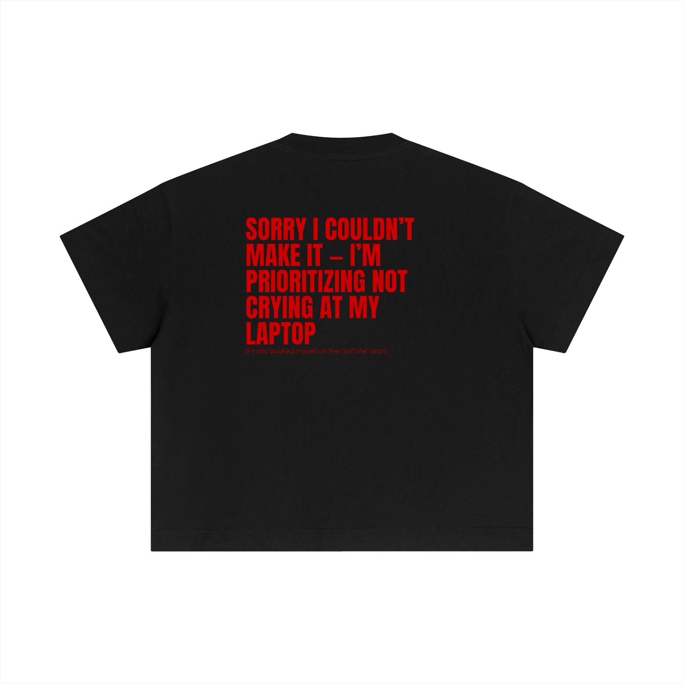 QUITTERS CLUB ESSENTIAL COTTON BOXY T-SHIRT - CRYING AT MY LAPTOP
