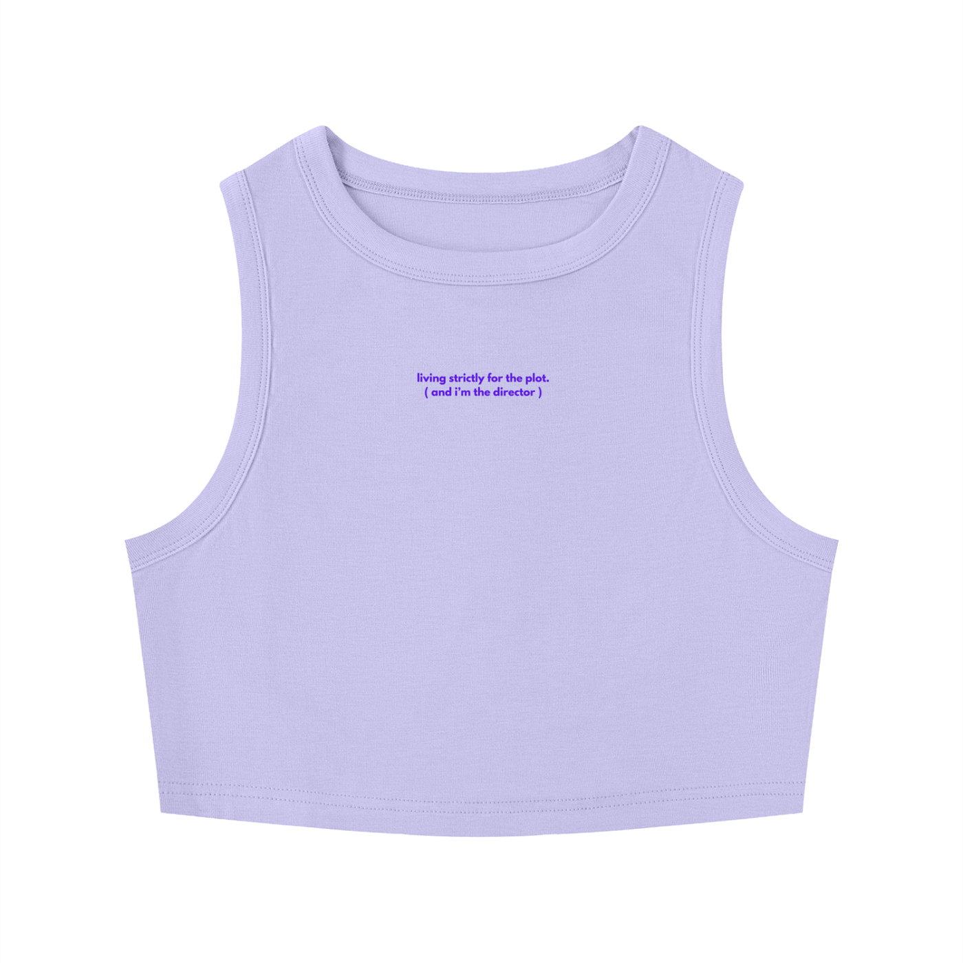 MAIN CHARACTER TIGHT CREWNECK CROP TANK TOP - LIVING STRICTLY FOR THE PLOT