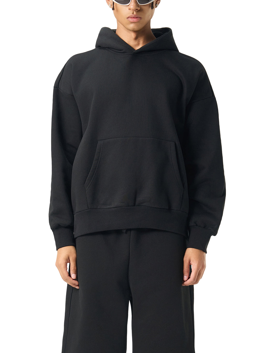 BASIC ESSENTIAL HEAVYWEIGHT FLEECE HOODIE BLACK