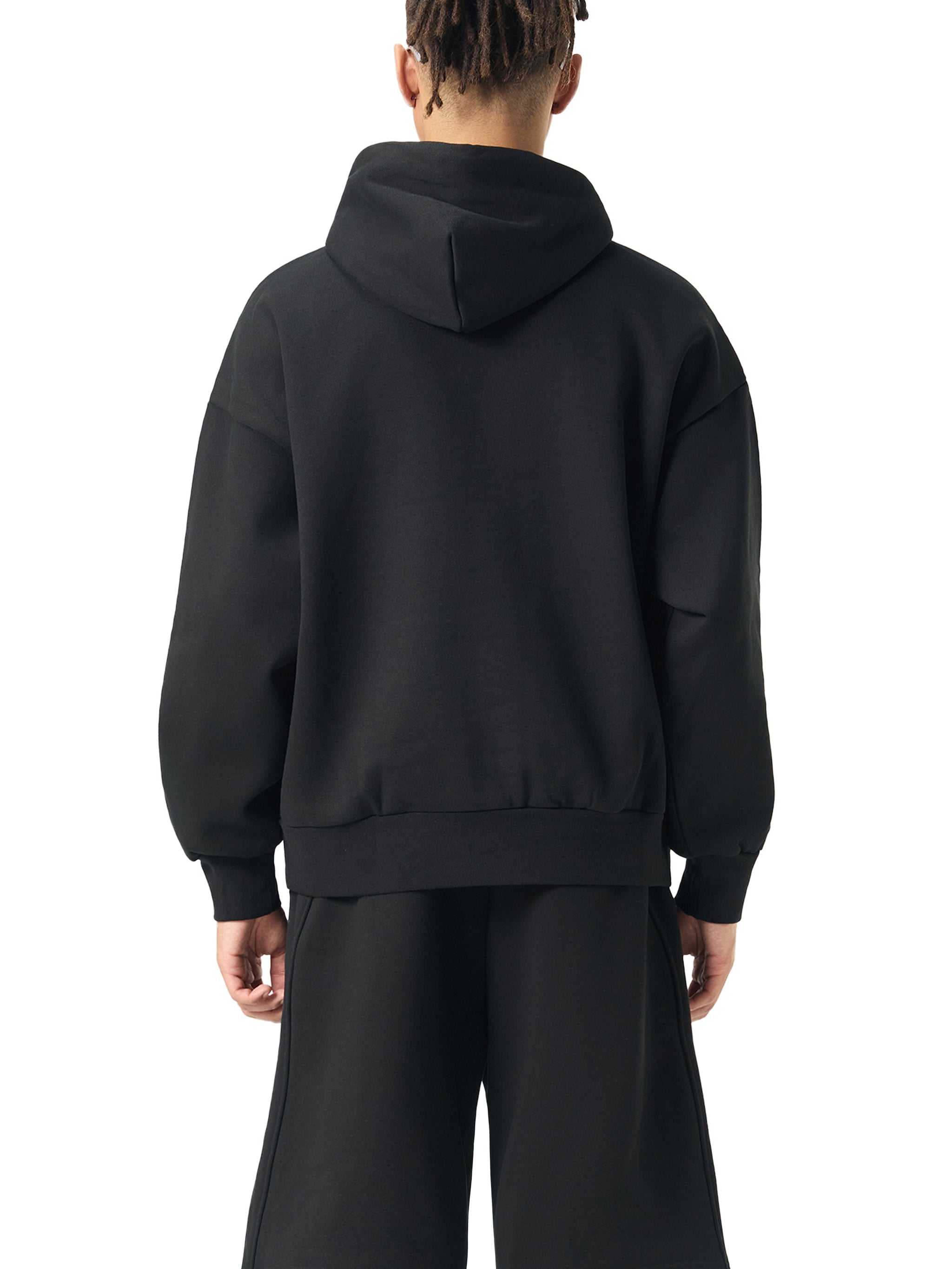 BASIC ESSENTIAL HEAVYWEIGHT FLEECE HOODIE BLACK