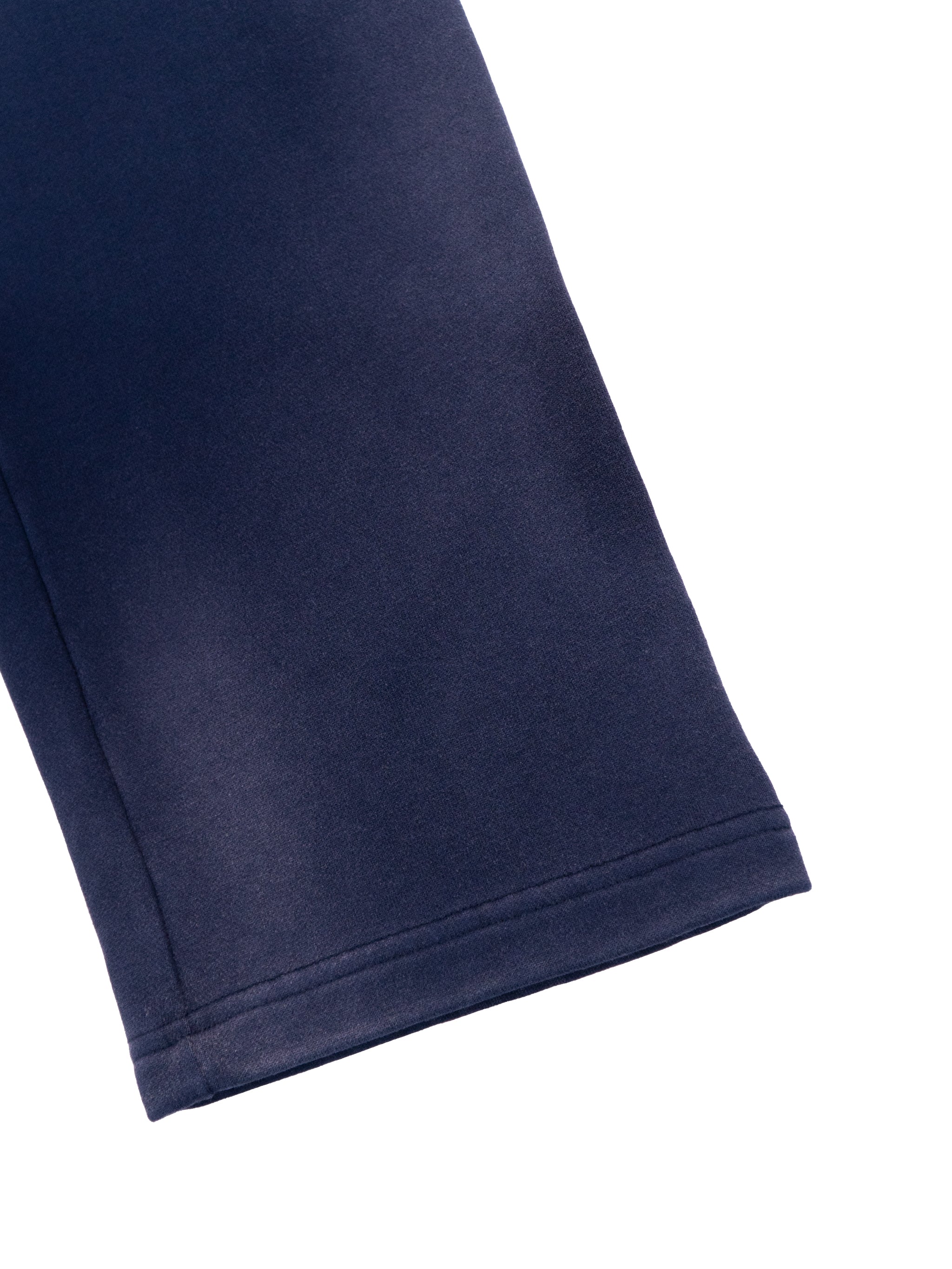 BASIC SUN FADE RAW EDGE STRAIGHT-LEG SWEATPANTS NAVY
