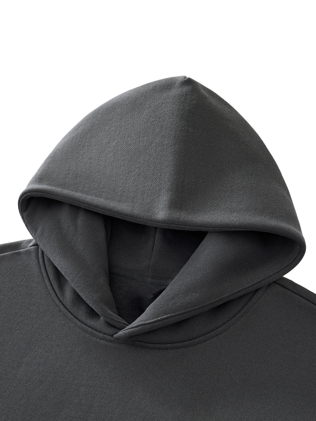 BASIC ESSENTIAL HEAVYWEIGHT FLEECE HOODIE DARK GREY