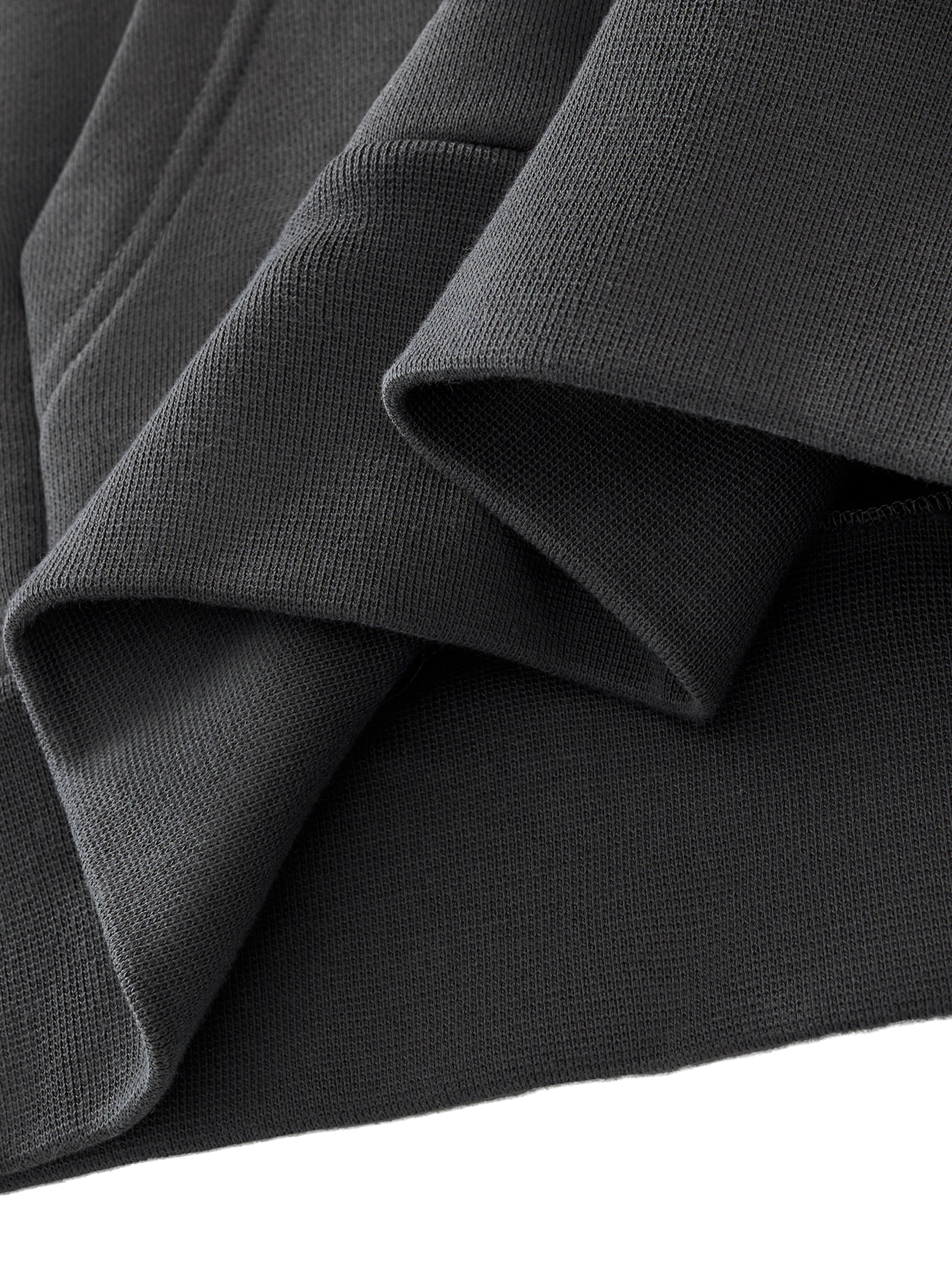 BASIC ESSENTIAL HEAVYWEIGHT FLEECE HOODIE DARK GREY