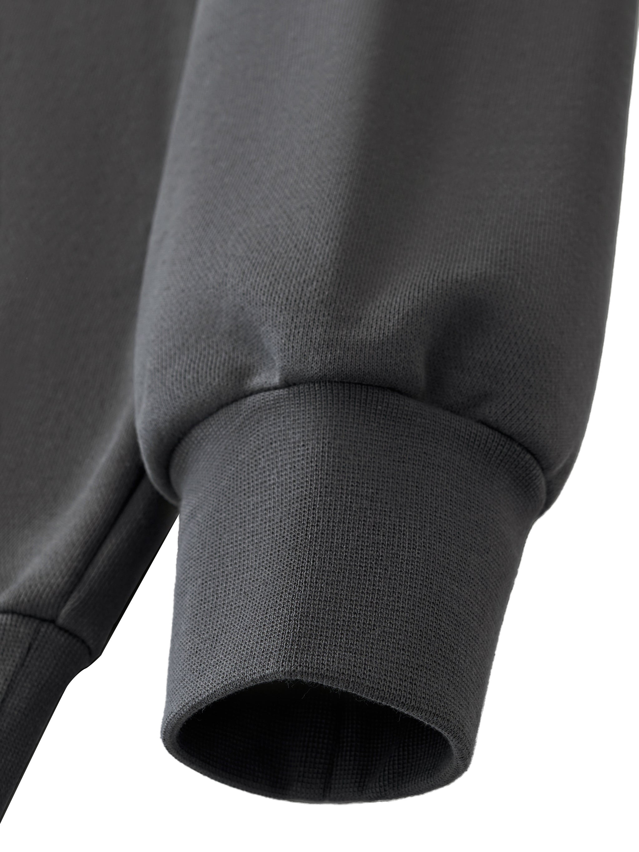 BASIC ESSENTIAL HEAVYWEIGHT FLEECE HOODIE DARK GREY