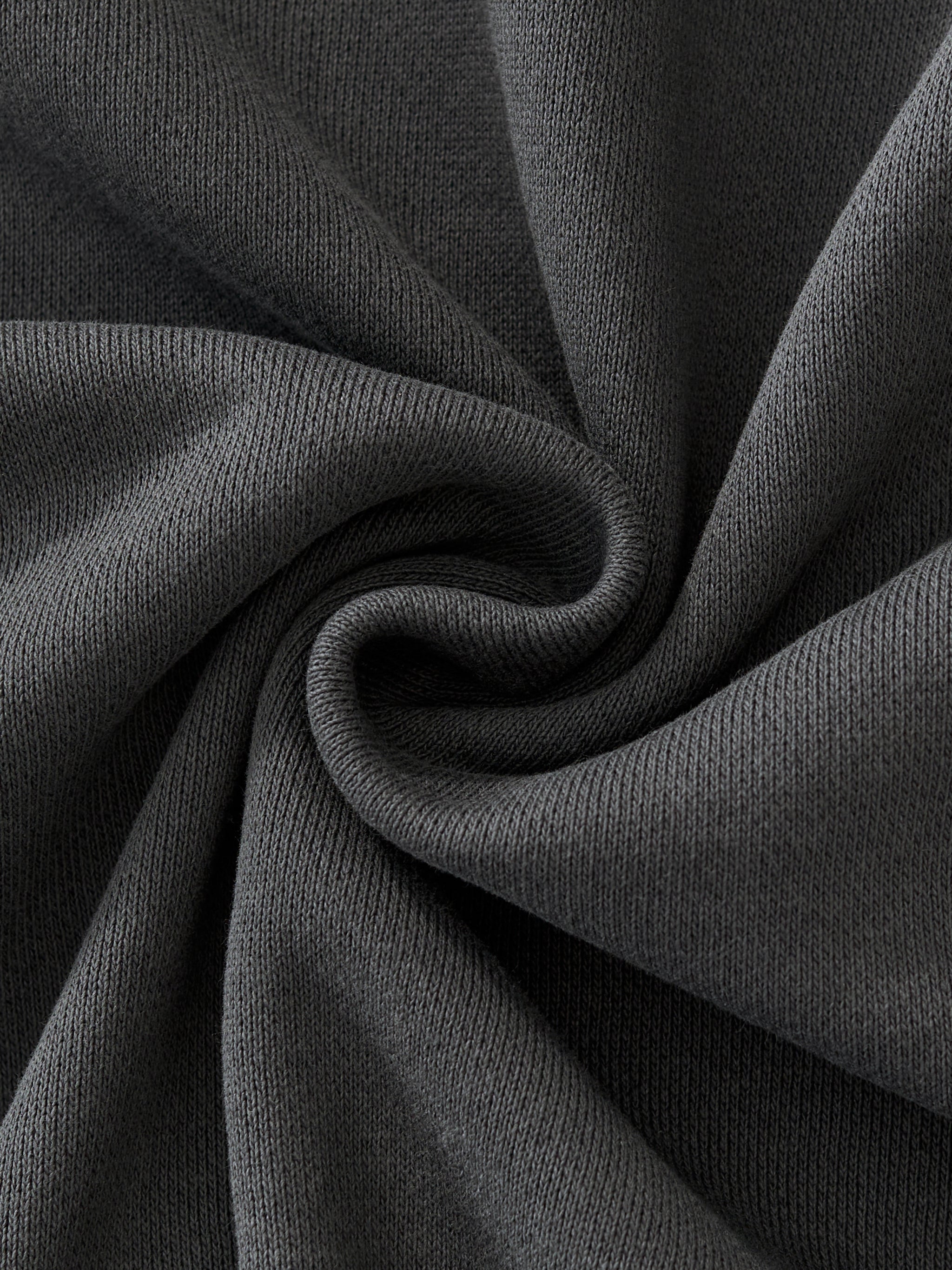 BASIC ESSENTIAL HEAVYWEIGHT FLEECE HOODIE DARK GREY