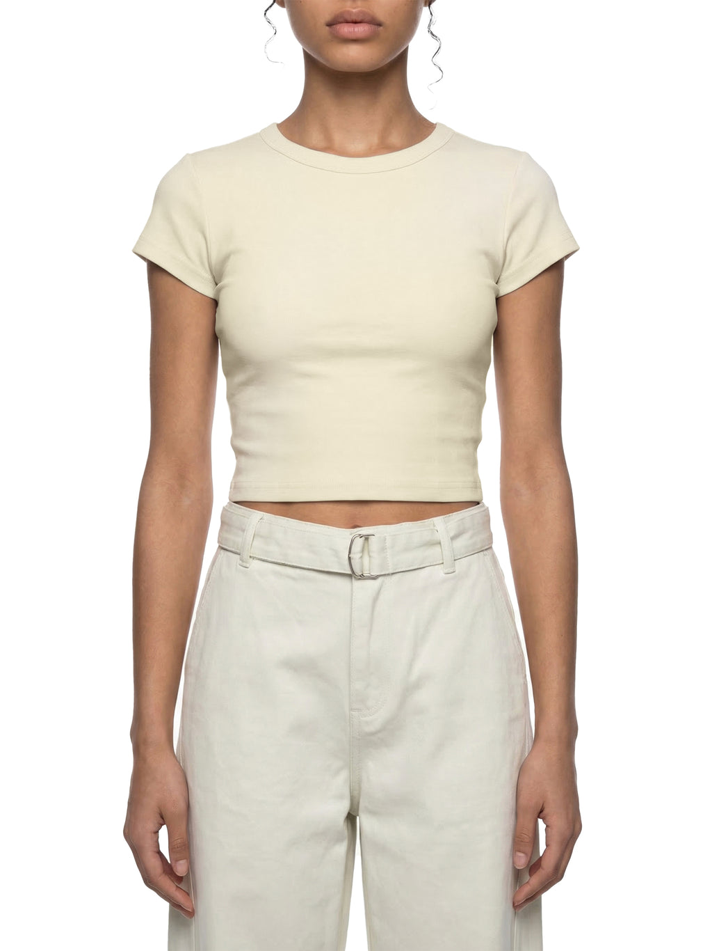 WOMEN`S CROPPED T-SHIRT - DELULU LEMON