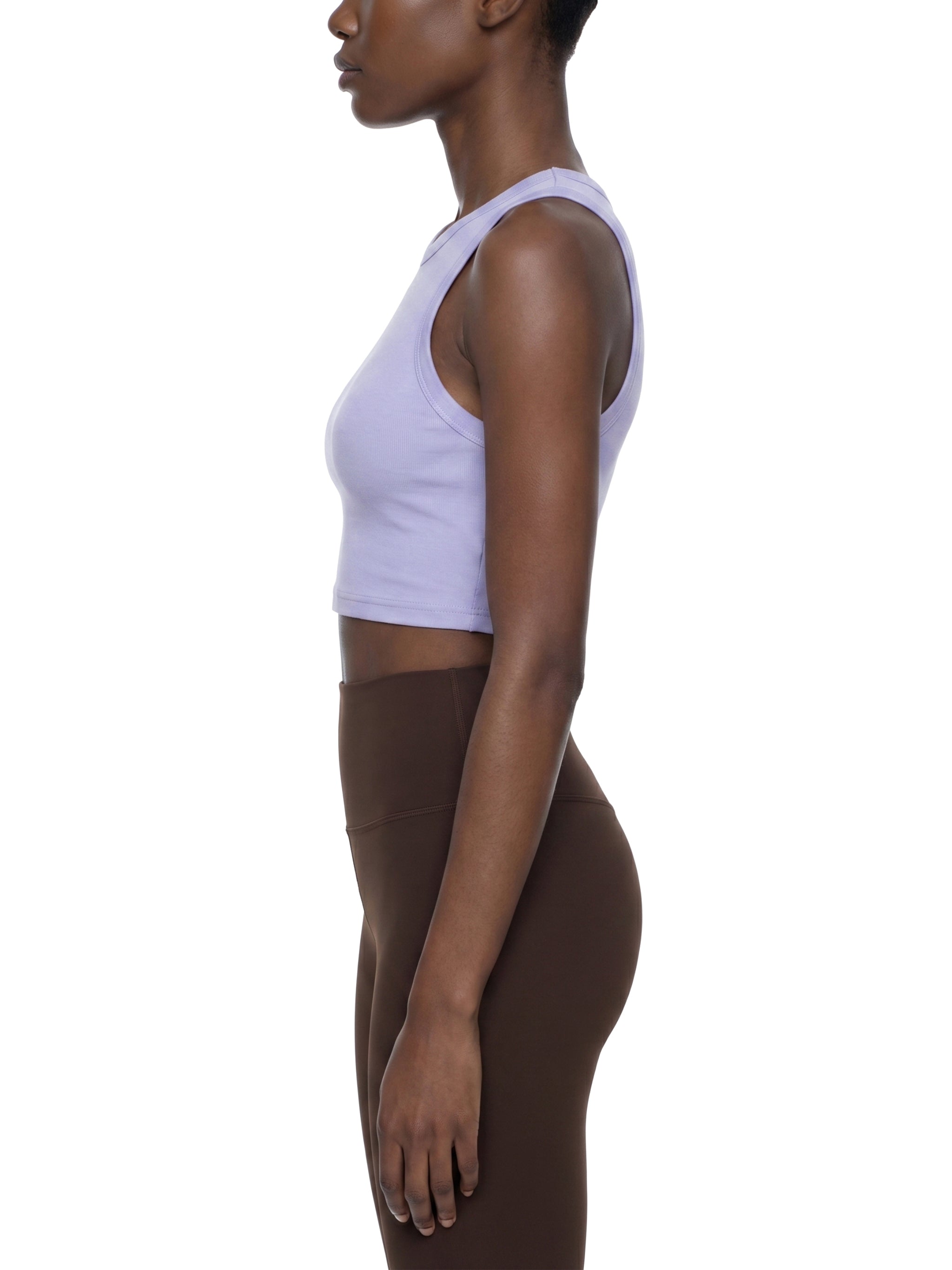 MAIN CHARACTER TIGHT CREWNECK CROP TANK TOP -  VERY LOW EXPECTATIONS. LUCKY YOU.