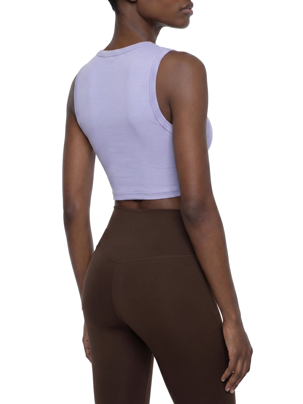 MAIN CHARACTER TIGHT CREWNECK CROP TANK TOP -  OFF THE GRID. PERMANENTLY.